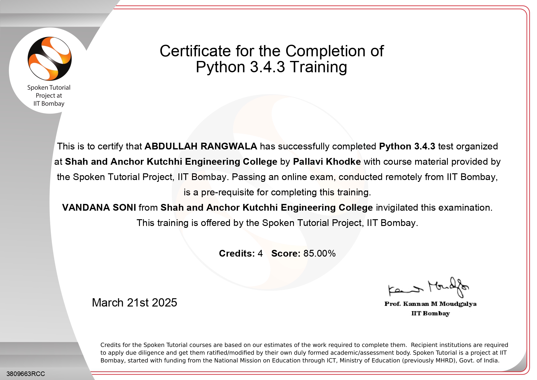 Python Certificate